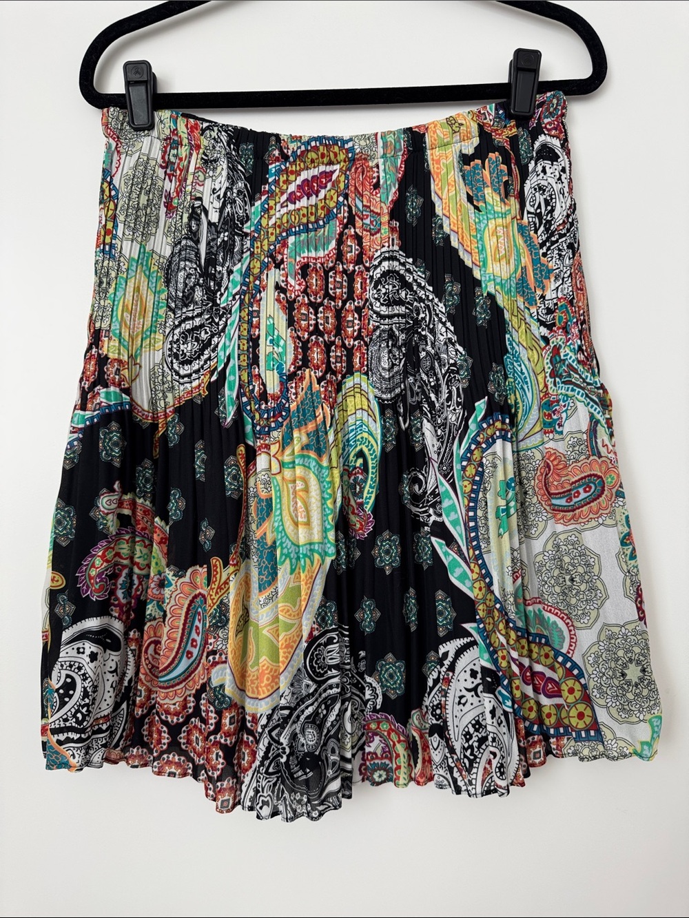 Sunny Leigh Multicolor Paisley Pleated Skater Skirt